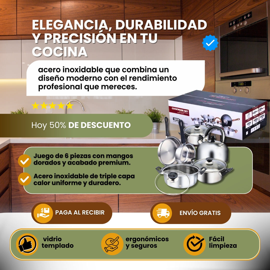 JUEGO DE OLLAS 12PCS